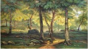 晨曦的树林 古典风景油画 大芬村油画 客厅油画132