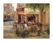 露天咖啡厅 城市风景油画 大芬村油画109