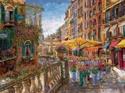 威尼斯水城风光  城市景观油画大芬村油画134
