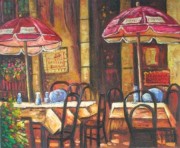 咖啡厅一角 城市风景油画 大芬村油画 140