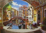 威尼斯水城风光  城市景观油画大芬村油画127