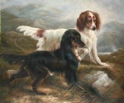两只小狗油画 写实动物油画 大芬村油画 041