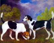 两只小狗油画 写实动物油画 大芬村油画 040