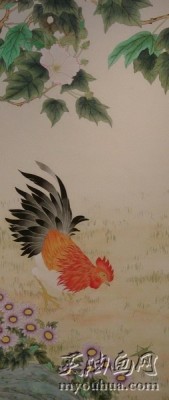 工笔花鸟油画  大芬村油画 酒店家装油画090