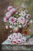 印象花卉油画 漂亮的瓶中花油画  大芬村油画118