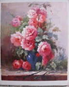 印象花卉油画 漂亮的瓶中花油画  大芬村油画137