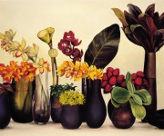热带雨林植物油画 东南亚风格油画 酒店家装油画073