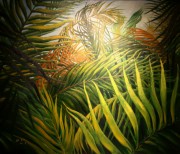 热带雨林植物油画 东南亚风格油画 酒店家装油画072