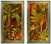 热带雨林植物油画 东南亚风格油画 酒店家装油画077