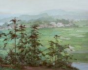 中国乡村田园景油画 印象风景油画 酒店工程软装油画