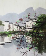中国乡村田园景油画 印象风景油画 酒店工程软装油画