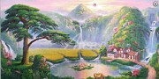 中国山水油画  风水油画 大芬村纯手绘油画 021