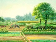 印象风景油画 中国乡村田园油画 0022