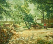 印象风景油画 中国乡村田园油画 0019