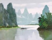 中国写意山水油画 大芬村油画0153