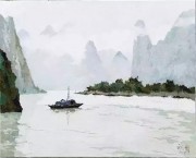 中国写意山水油画 大芬村油画0150