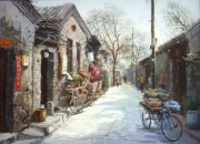 老街记忆 中国风景油画 0337