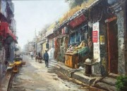 老街记忆 中国风景油画 0332