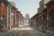 老街记忆 中国风景油画 0334