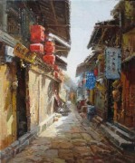 老街记忆 中国风景油画 0340