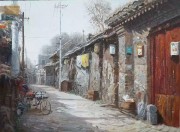 老街记忆 中国风景油画 0338