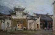 老街记忆 中国风景油画 0343