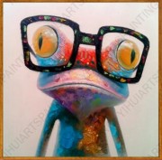 现代装饰油画 动物油画 青蛙 大芬村油画0118