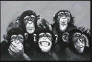 现代装饰油画 动物油画 猴子 大芬村油画0112