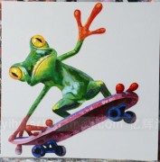 厚油彩油画 动物油画 青蛙0121