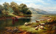 河流风景 大芬村手绘油画0211