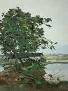 中国山水油画 中国风景画 中式风景油画020