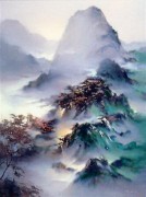 现代风景油画 中国山水油画 大芬村油画0322