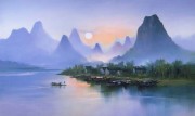 现代风景油画 中国山水油画 大芬村油画0328