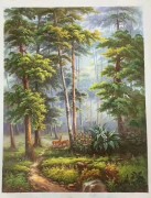 树林中的小鹿 大芬村油画0311