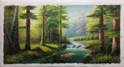树林中的河流 大芬村油画0315