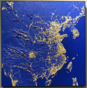 新式抽象油画  中国地图 现代抽象 大芬村油画03160