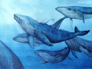 现代抽象油画 深海鲸鱼  酒店装饰油画 大芬村油画0318