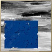 原创抽象现代蓝色调油画玄关客厅晶瓷画北欧装饰画