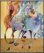 马 动物装饰油画 现代风格油画