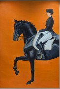玄关油画 贵族马 骑手 北欧美式风格油画 大芬村油画 001
