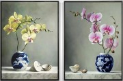 现代简约欧式花卉油画餐厅卧室玄关壁画 客厅电表箱装饰画 蝴蝶兰