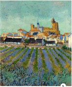 Saintes-Maries-de-la-Mer的景色 文森特·梵高1 - 3 June 1888   油画 大芬村