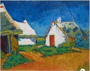 Saintes-Maries的白色小屋 文森特·梵高1888    油画 大芬村