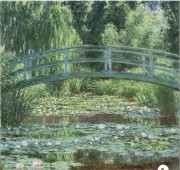 吉维尼的日本人行天桥和睡莲池 克洛德·莫奈1899 油画临摹
