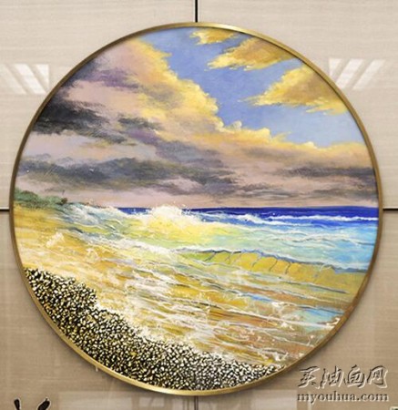 海景油画 大芬村油画 海浪沙滩