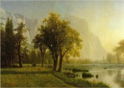 优胜美地山谷的埃尔卡皮坦–（Albert Bierstadt） 大芬村油画