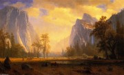 仰望优胜美地山谷 Albert Bierstadt  年代：1863  博物馆：哈金博物馆（美国）