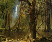 优胜美地山谷中的风景–（Albert Bierstadt）