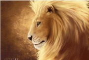 狮子头油画 ，威猛 狮子 动物油画011
