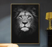 狮子头油画 ，威猛 狮子 动物油画08